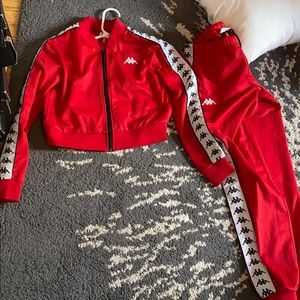 KAPPA SWEATSUIT women  small!! ALL RED